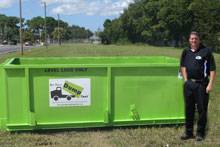 Dumpster Dimensions: 9' long, 6' wide, 3' high